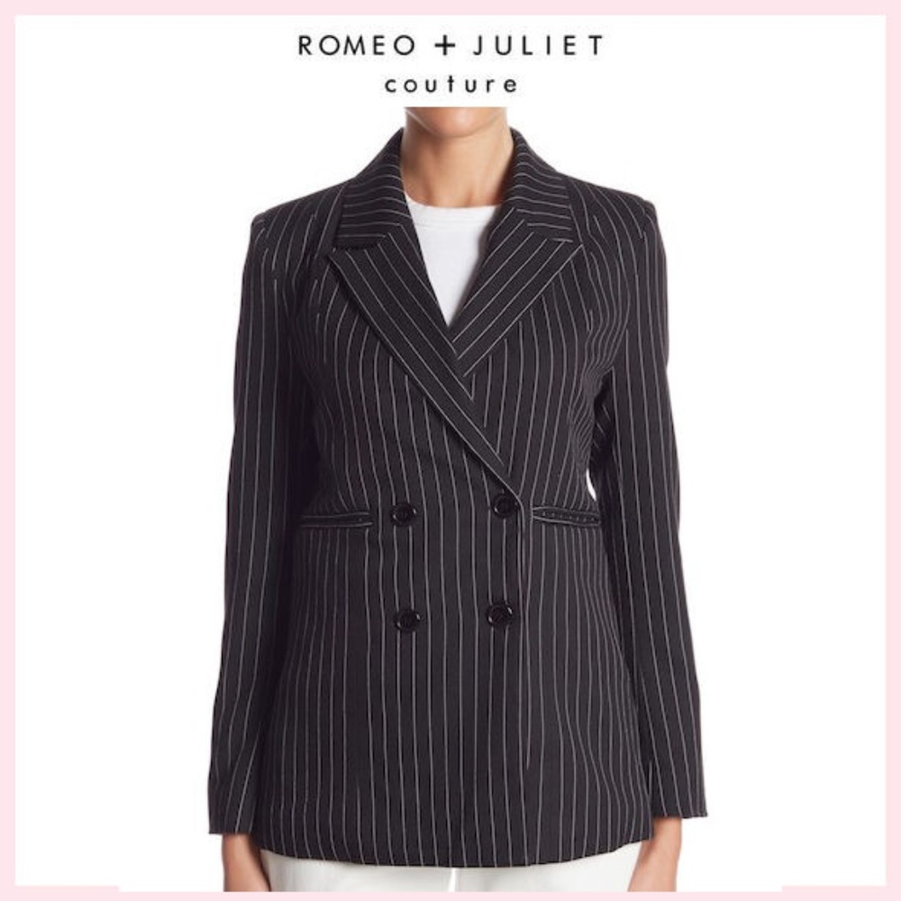 NWT Romeo Juliet Couture Pinstripe Blazer Jacket M
